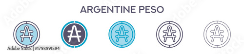 Argentine Peso Symbol Element For Design Graphic - Multi Styles