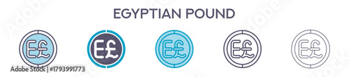 Egyptian Pound Symbol Element For Design Graphic - Multi Styles