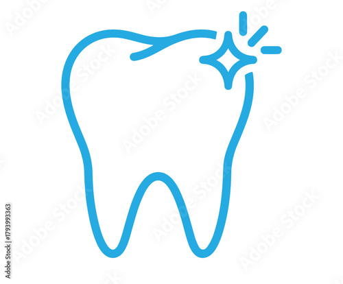 A gleaming tooth with a sparkle, representing dental health, hygiene, and a bright smile, it symbolizes oral care and a healthy lifestyle