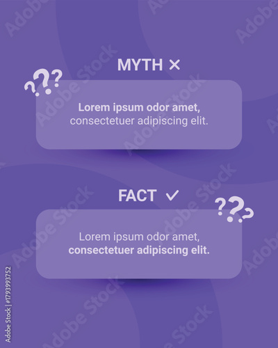 Myth vs Fact Infographic Template Design for Comparison and Truth Revelation