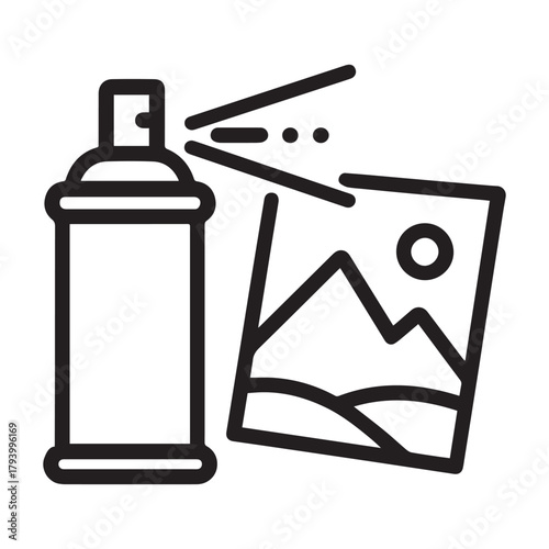 Fixative spray aerosol can outline icon vector