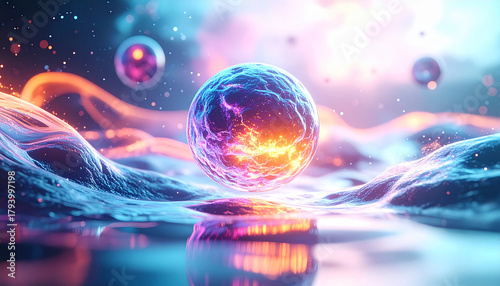 Celestial Orb: A Luminous Realm of Light and Reflection