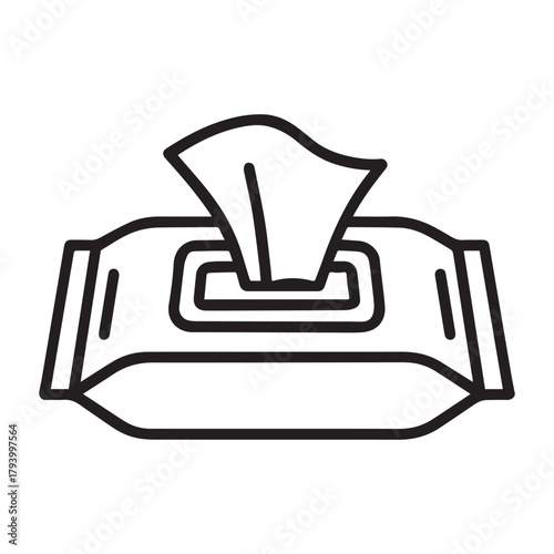 Outline icon of wet wipes pack