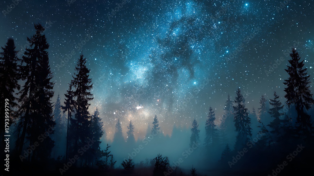 Naklejka premium aurora borealis over the mountains