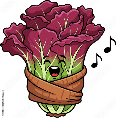 bundled radicchio serenades winter with a heartwarming melodic tune, isolated on transparent background