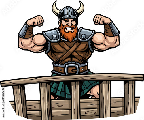 conquering spirit viking warrior boasts formidable power and unwavering confidence, isolated on transparent background