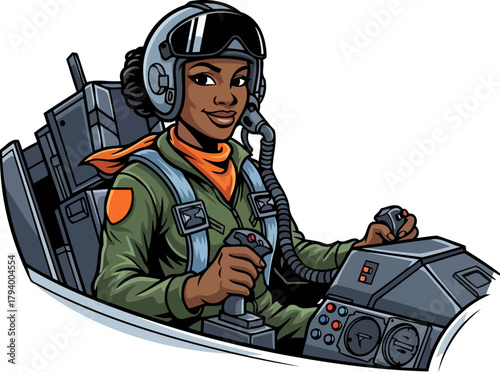 confident woman pilot takes control, embodying aviation excellence and empowered leadership, isolated on transparent background