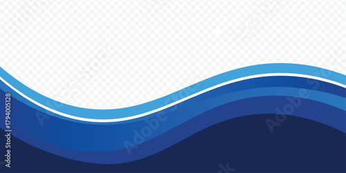 Abstract blue wavy style on a transparent banner background for business decoration, banners and cover design