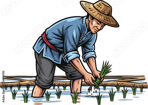 handson dedication shaping global sustenance, a timeless agricultural tradition, isolated on transparent background