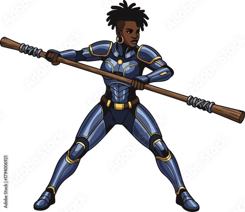 guardian spirit standing firm, ready to protect ancient wisdom and future lands, isolated on transparent background