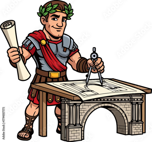 imperial visionary drafts ambitious blueprints, forging the foundations of a grand era, isolated on transparent background