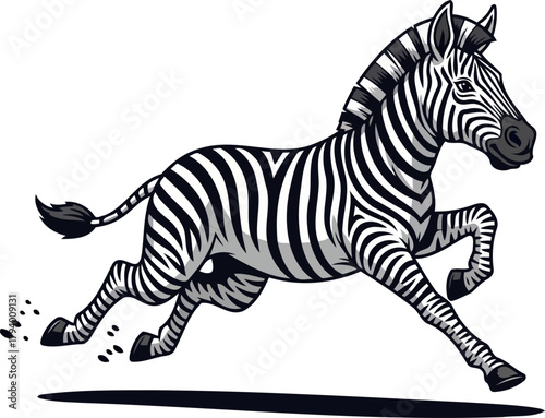 primal pace captured iconic striped zebra illustration embodies boundless speed and agility, isolated on transparent background