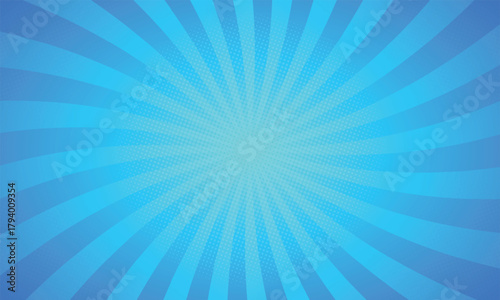 Abstract modern Blue sunburst spiral design banner background