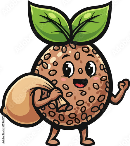 spirited seed carrier spreading abundance, joyfully cultivating tomorrows green growth, isolated on transparent background