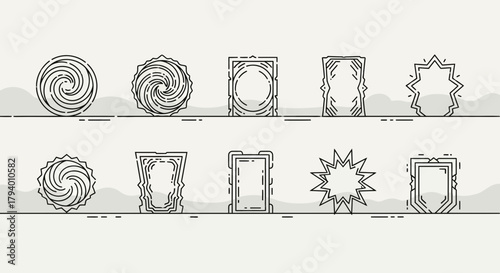 Dynamic collection of modern abstract shapes and frames, perfect for creative design projects and unique branding elements