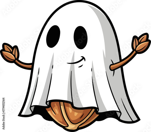 whimsical woodland spirit emerges, bringing gentle autumn enchantment to all, isolated on transparent background