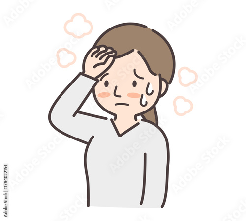 ホットフラッシュで顔が赤くなる女性