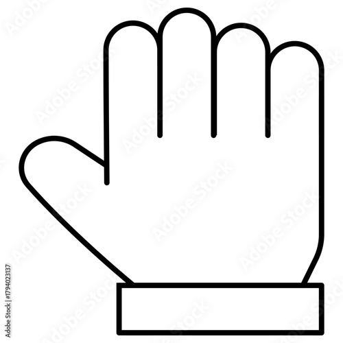 hand grab line icon with editable stroke