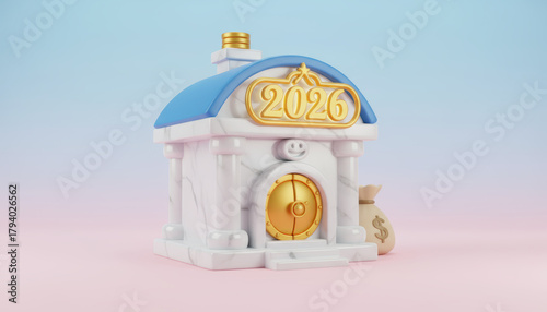 Business finance 2026 savings bank optimism future investment concept