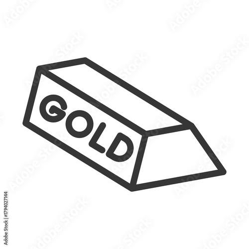 Gold Ingots Illustration with Outline Style Variation
