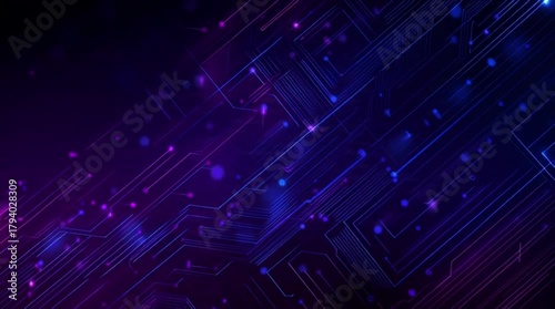 Wallpaper Mural Dynamic digital circuit board animation with glowing neon lines and data flow pulses creating a futuristic technology background for innovation and AI concepts. Torontodigital.ca