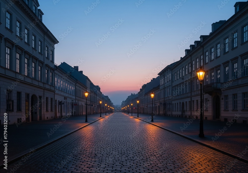 Fototapeta premium Empty streets early in the morning