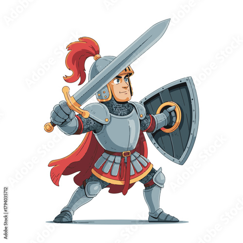 cartoon knight with sword