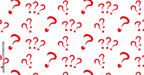 クエスチョンマークのパターン背景。シンプル・ミニマル。手描きのはてなパターン背景。
