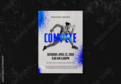 Blue And White Sport Event Flyer