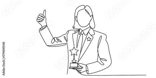 Continuous line drawing of a person focused on reading an open book, symbolizing learning, education, and knowledge acquisition.