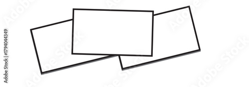 Creative 3 photo frame. Realistic rectangle horizontal photo image collage template. polaroid frame set