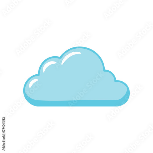 A serene image of a single, fluffy blue cloud floating peacefully. It has a rounded shape, with a light blue color and softly-defined edges, creating a gentle and calming feeling
