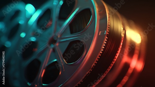movie projector and film reel background
