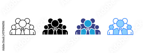 Employee icon set multiple style collection