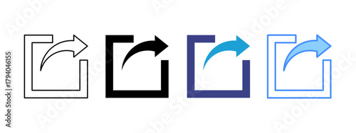 Shortcut icon set multiple style collection