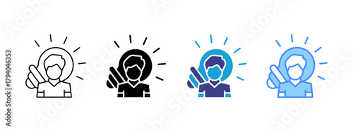 Idea icon set multiple style collection