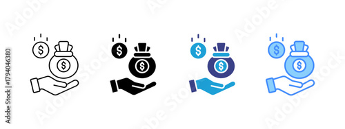 Salary  icon set multiple style collection