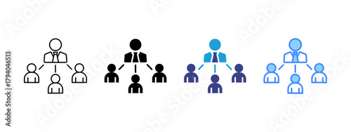 Hierarchy  icon set multiple style collection