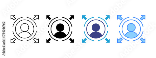 Decision Making icon set multiple style collection