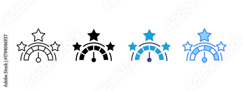 Rating icon set multiple style collection