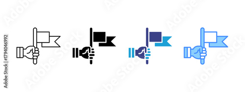 Goal  icon set multiple style collection