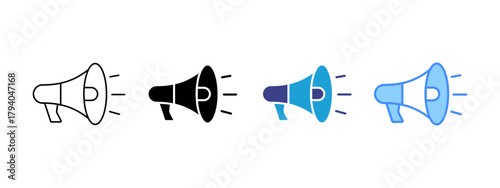 Megaphone  icon set multiple style collection