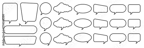 Quote box frame, big set. Quote text in speech bubble. Quote box icon. Blank template quote text info design boxes quotation bubble blog quotes symbols.