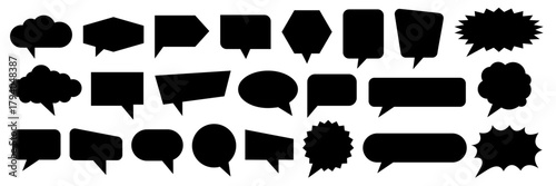 Quote box frame, big set. Quote text in speech bubble. Quote box icon. Blank template quote text info design boxes quotation bubble blog quotes symbols.