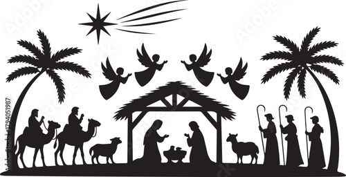 Nativity Scene, baby Jesus, Christmas, Christian vector, artwork, png, angle