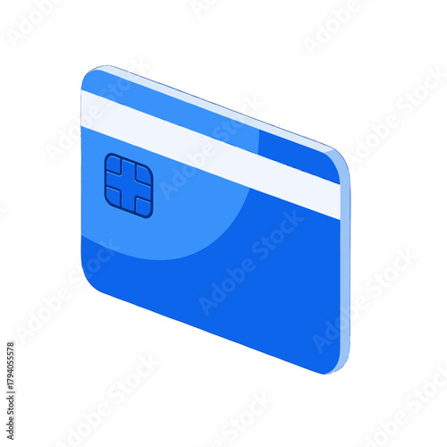 Blue Credit Card with Chip