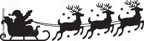 santa's sleigh silhouette