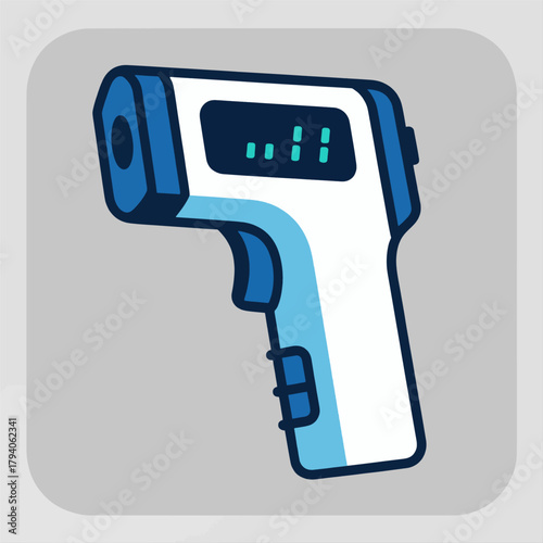 Handheld infrared thermometer illustration, flat design, isolated