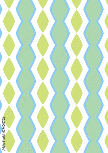 seamless pattern with colorful dots traingle zig zag green blue motif