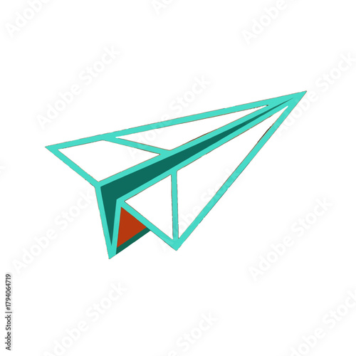 Modern 3D Paper Airplane Design in Vibrant Colors